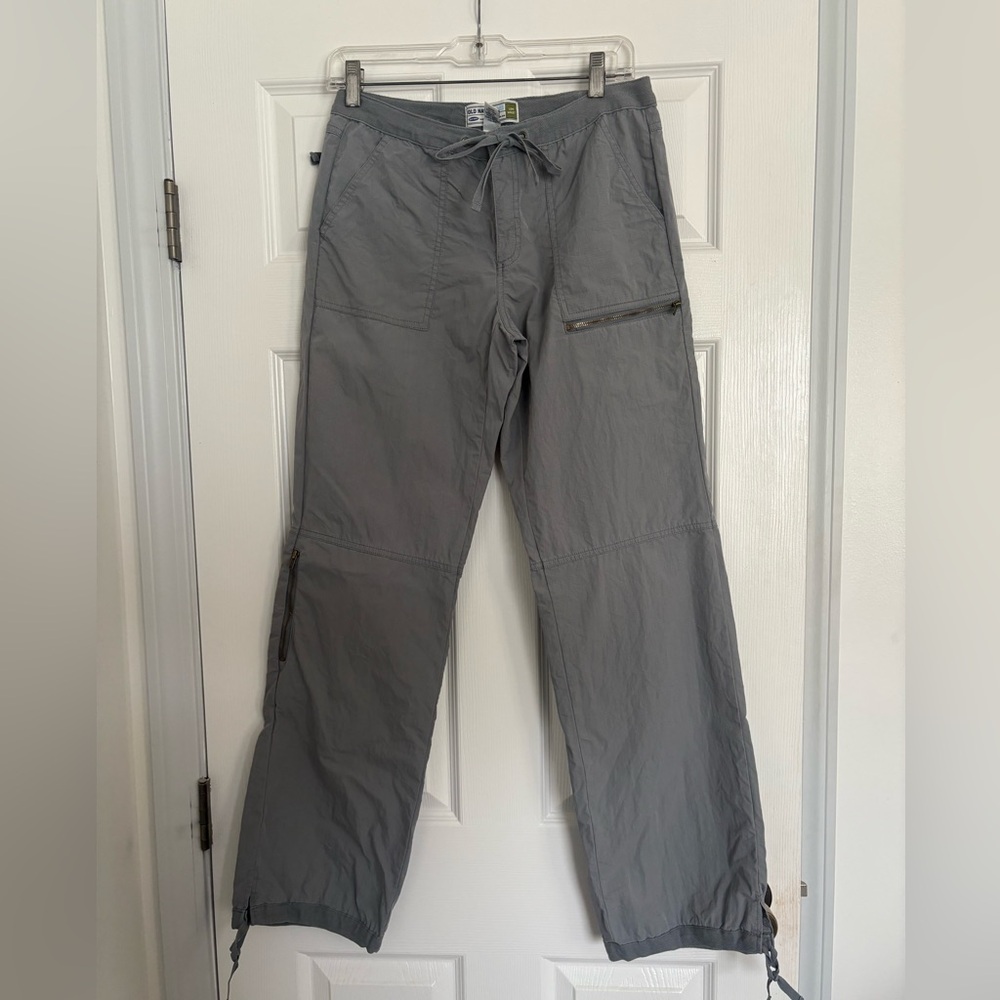 VINTAGE VTG Y2K OLD NAVY PARACHUTE CARGO JOGGER PANTS WOMEN GRAY LOW WAISTED 8